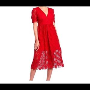 Gianni Bini red lace dress